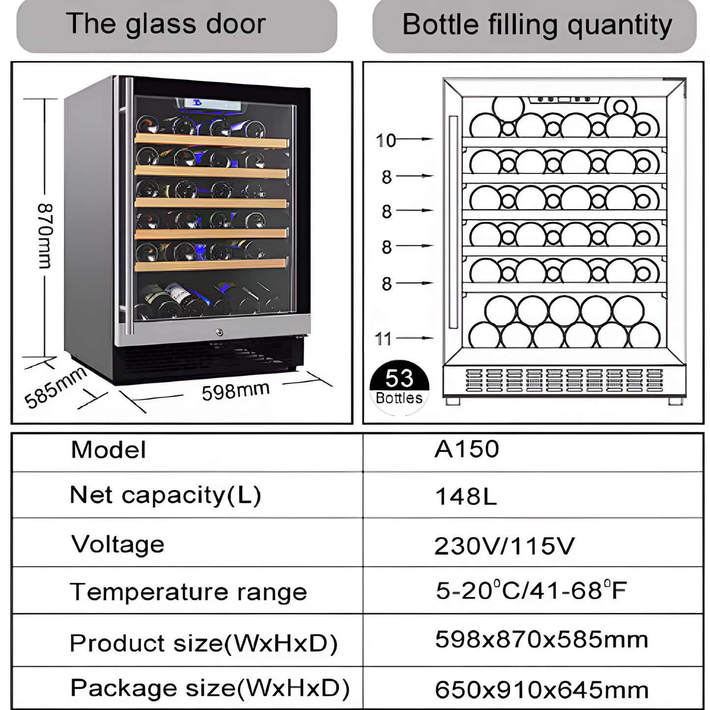 ArgentCave Lumen 50-Bottle Wine Refrigerator
