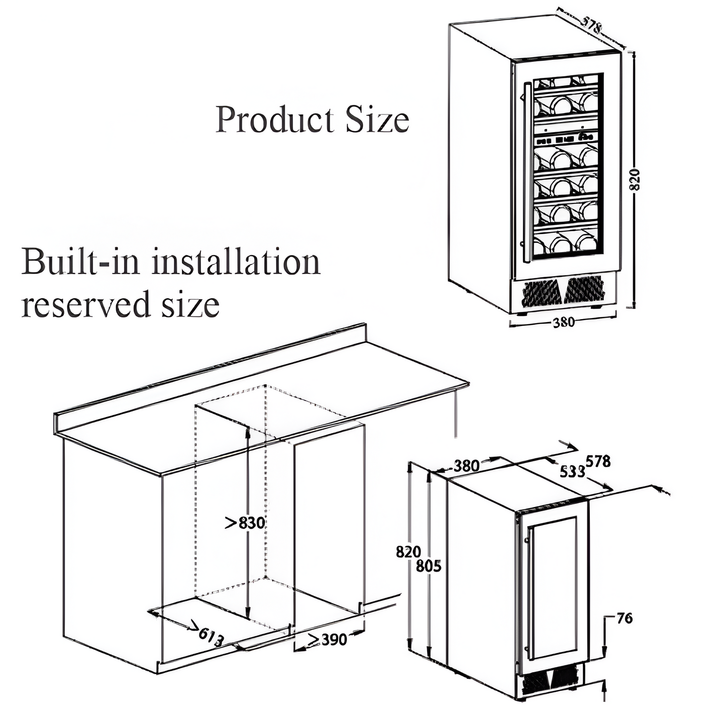 SienaCave Alto 45-Bottle Built-In Wine Cellar